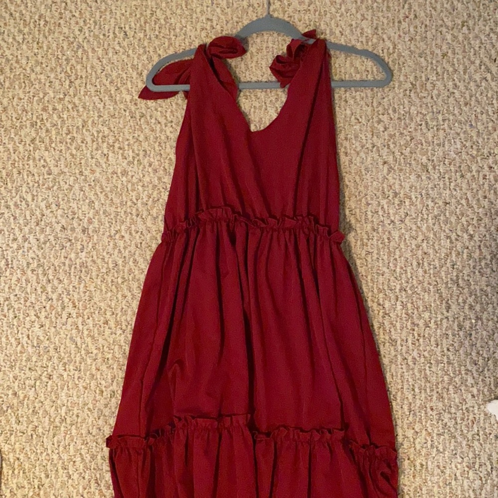 RED RUFFLE DRESS